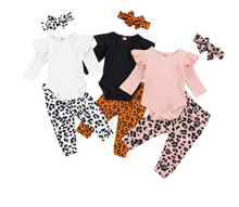 Load image into Gallery viewer, 3 Piece Leopard Jumpsuit Headband <3