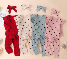 Load image into Gallery viewer, Heart Print Ruffle Set