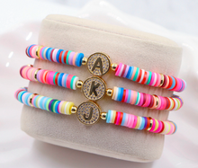 Load image into Gallery viewer, Boho Letter Rainbow Charm Bracelet
