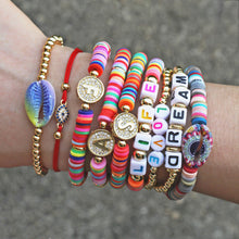 Load image into Gallery viewer, Boho Letter Rainbow Charm Bracelet