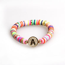 Load image into Gallery viewer, Boho Letter Rainbow Charm Bracelet