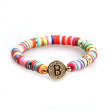 Load image into Gallery viewer, Boho Letter Rainbow Charm Bracelet