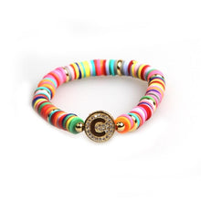 Load image into Gallery viewer, Boho Letter Rainbow Charm Bracelet