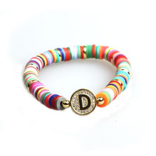 Load image into Gallery viewer, Boho Letter Rainbow Charm Bracelet