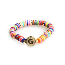 Load image into Gallery viewer, Boho Letter Rainbow Charm Bracelet