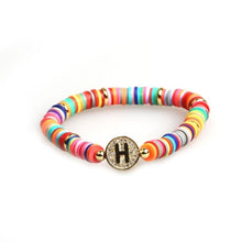 Load image into Gallery viewer, Boho Letter Rainbow Charm Bracelet