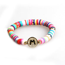 Load image into Gallery viewer, Boho Letter Rainbow Charm Bracelet