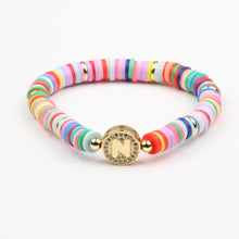 Load image into Gallery viewer, Boho Letter Rainbow Charm Bracelet