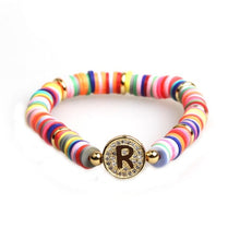 Load image into Gallery viewer, Boho Letter Rainbow Charm Bracelet