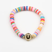 Load image into Gallery viewer, Boho Letter Rainbow Charm Bracelet