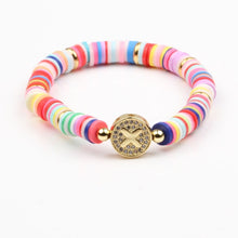 Load image into Gallery viewer, Boho Letter Rainbow Charm Bracelet