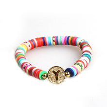 Load image into Gallery viewer, Boho Letter Rainbow Charm Bracelet