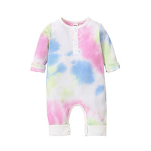 Load image into Gallery viewer, Tie-Dye Ribbed Button Romper