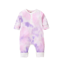 Load image into Gallery viewer, Tie-Dye Ribbed Button Romper