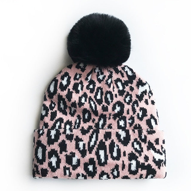 Matching Leopard Print Mommy and Me Winter Hats (sold separately)