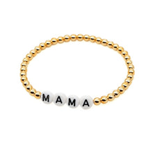 Load image into Gallery viewer, Mama Letter Gold Plated Beaded Bracelet
